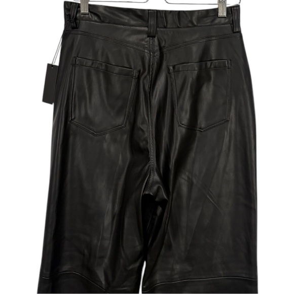 Blank NYC The Baxter High Waist Faux Leather Wide Straight Leg Pants Size 30 - Picture 6 of 9